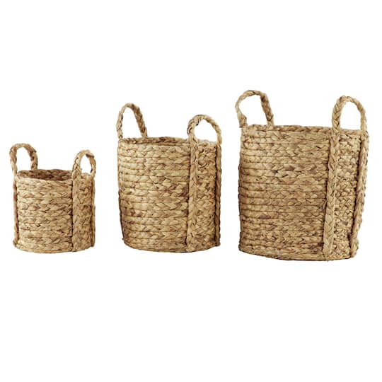 Natural Seagrass Basket Planter Set